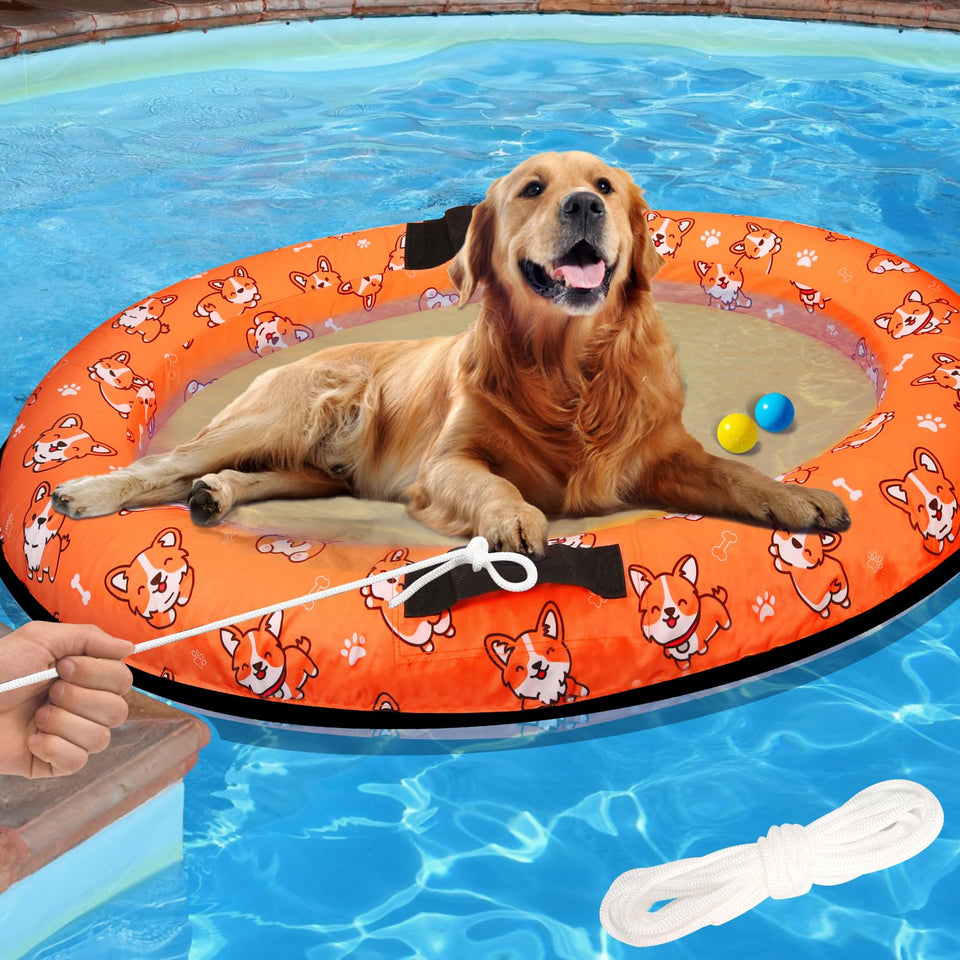 NNG 55x35 inch dog pool float with rope for easy guidance and water time