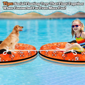 NNG reinforced stitching on the dog pool float for longevity