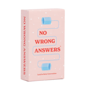 No Wrong Answers card game pack shot showing humor and prompts for gatherings.
