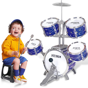 Noaideoi kids drum set assembled front view promotes imaginative play and rhythm learning