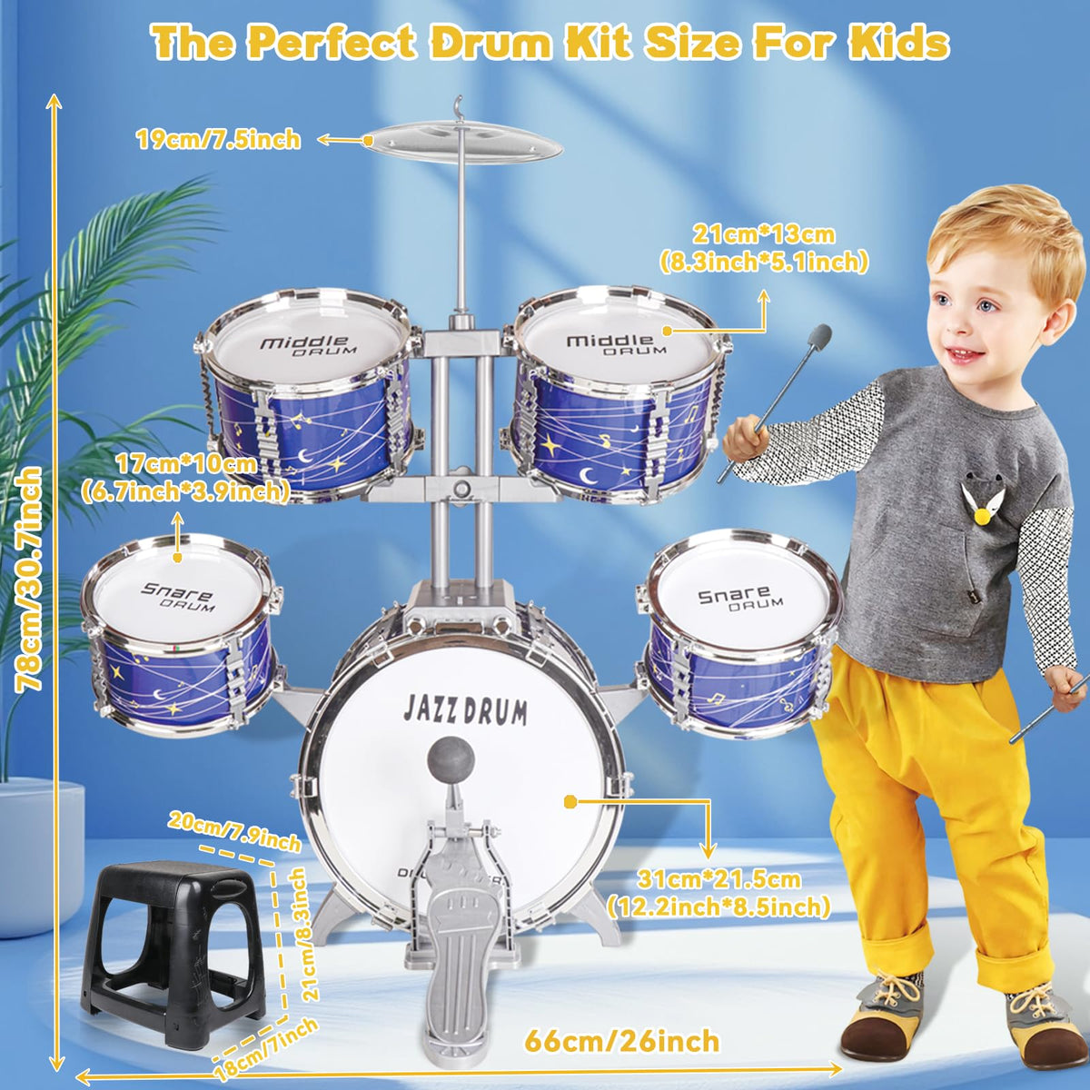 Noaideoi drum base with pedal demonstrates sturdy construction for active toddlers