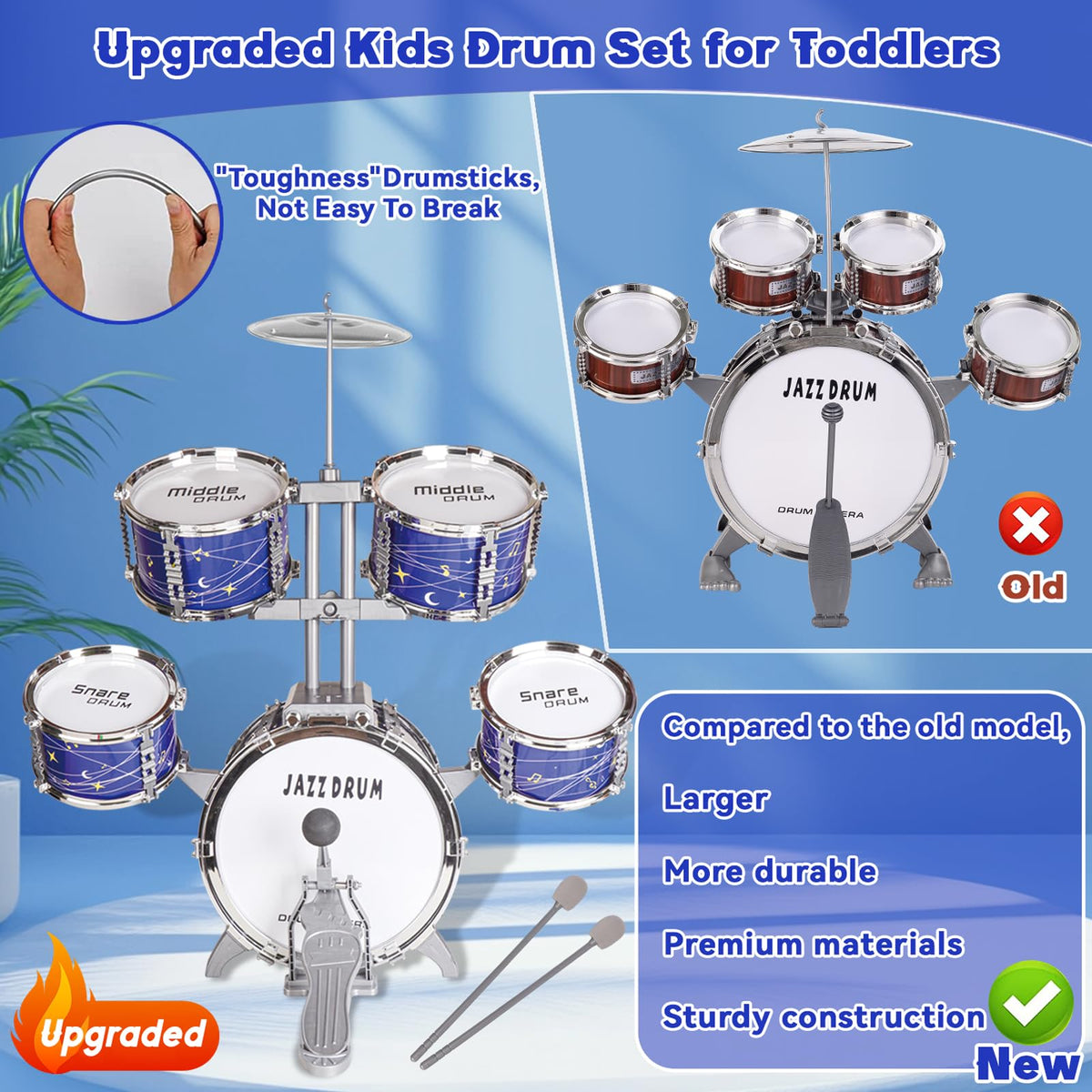 Noaideoi snare drums close-up shows kid-friendly sound and build