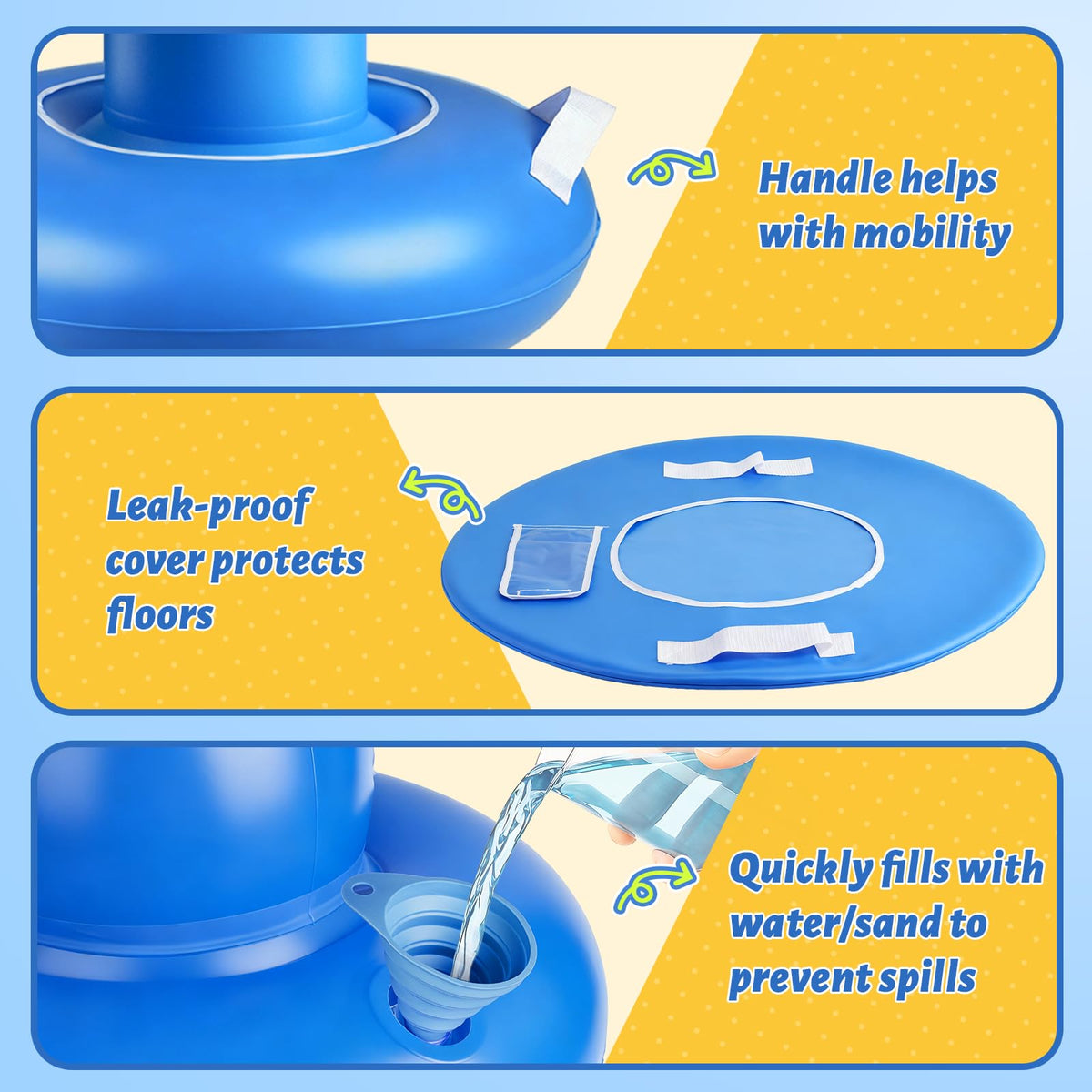 Base stability of the NOCNPSW bag filled with water or sand
