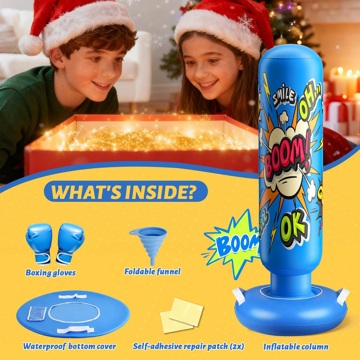 Gift-ready packaging for the NOCNPSW inflatable punching bag