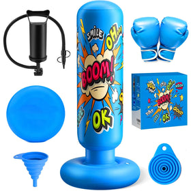 NOCNPSW inflatable punching bag blue for kids indoors and safe play