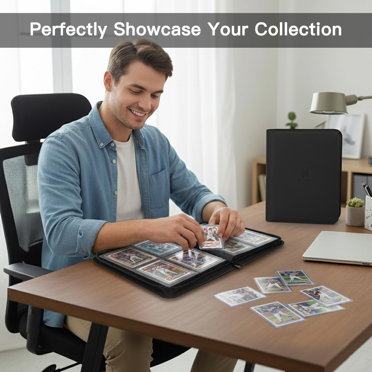 Nocyyert Toploader Binder textured PU material adds durability and a premium feel.