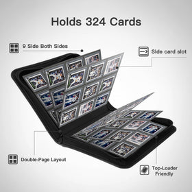 Nocyyert Toploader Binder side-loading sleeves secure sleeved cards while staying visible.