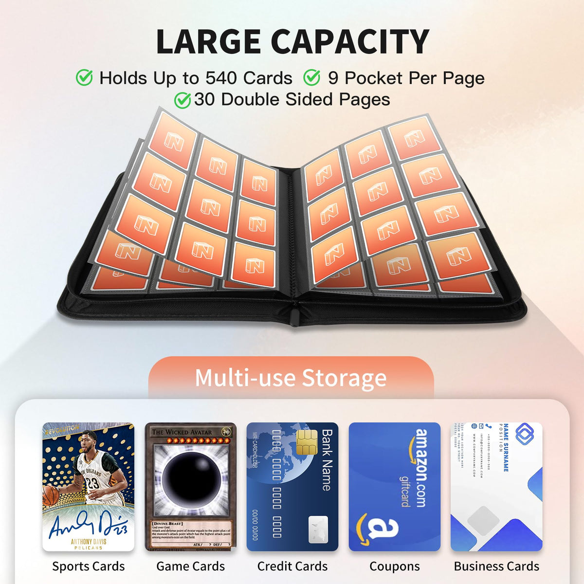 Nocyyert archival-safe materials protect cards from wear and fading.