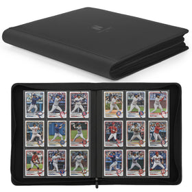 Nocyyert trading card binder front cover in black PU leather for durable, stylish storage.