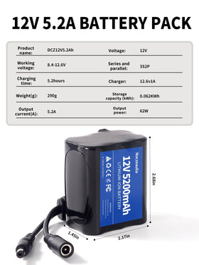 Noczeaulia 12V battery pack connected to charger for quick setup.