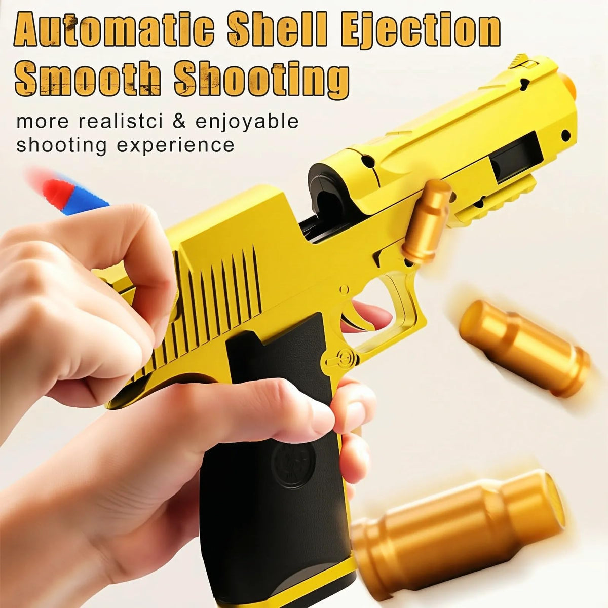 Nogevo Pro shell-ejecting toy gun ejecting shells for a realistic play experience.