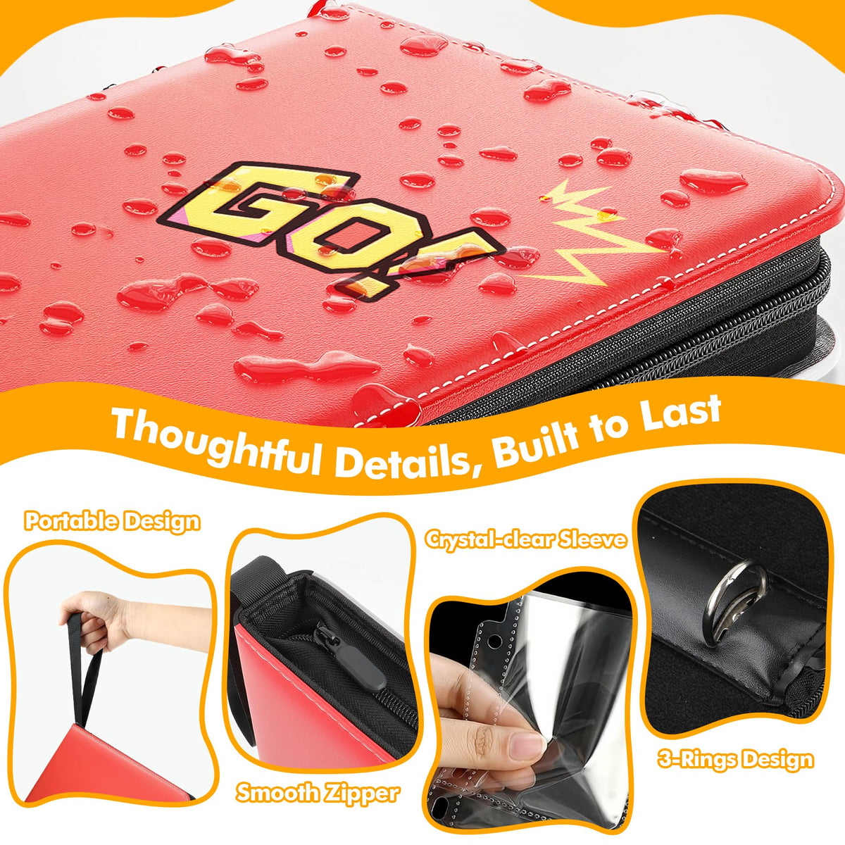 NOICARB 1080-card binder includes 60 removable pages for flexible organization.