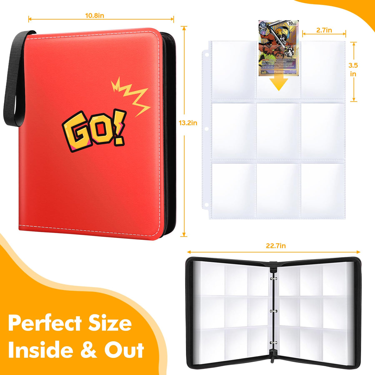 NOICARB 1080-card binder wrist strap enables easy portability.