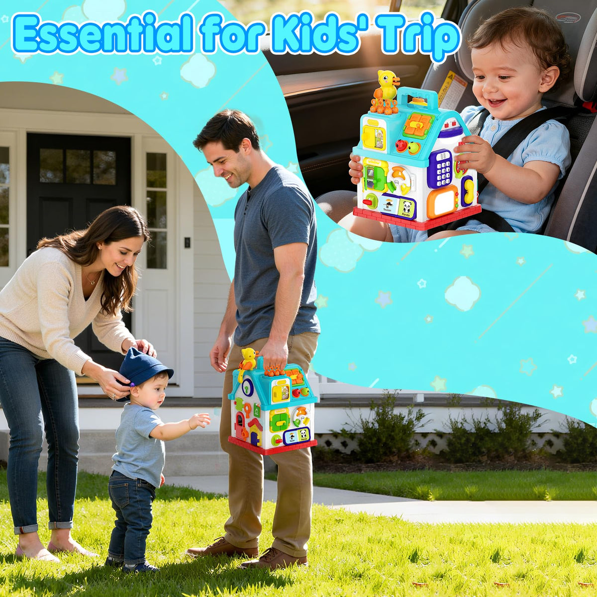 Noltola Toddler Musical Learning House portable design supports learning on the go.