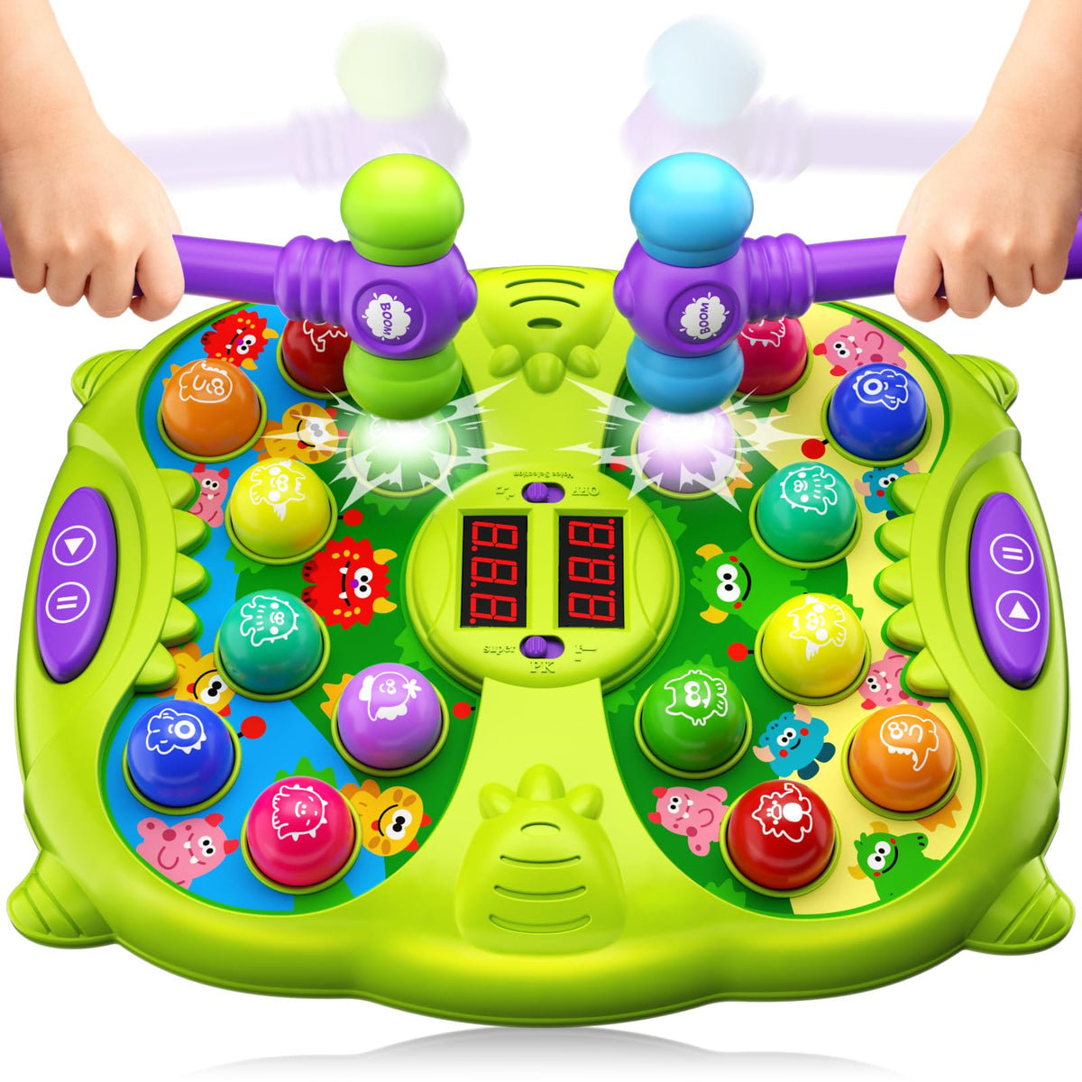 Noltola Whack Mole game lights and sounds create engaging sensory play