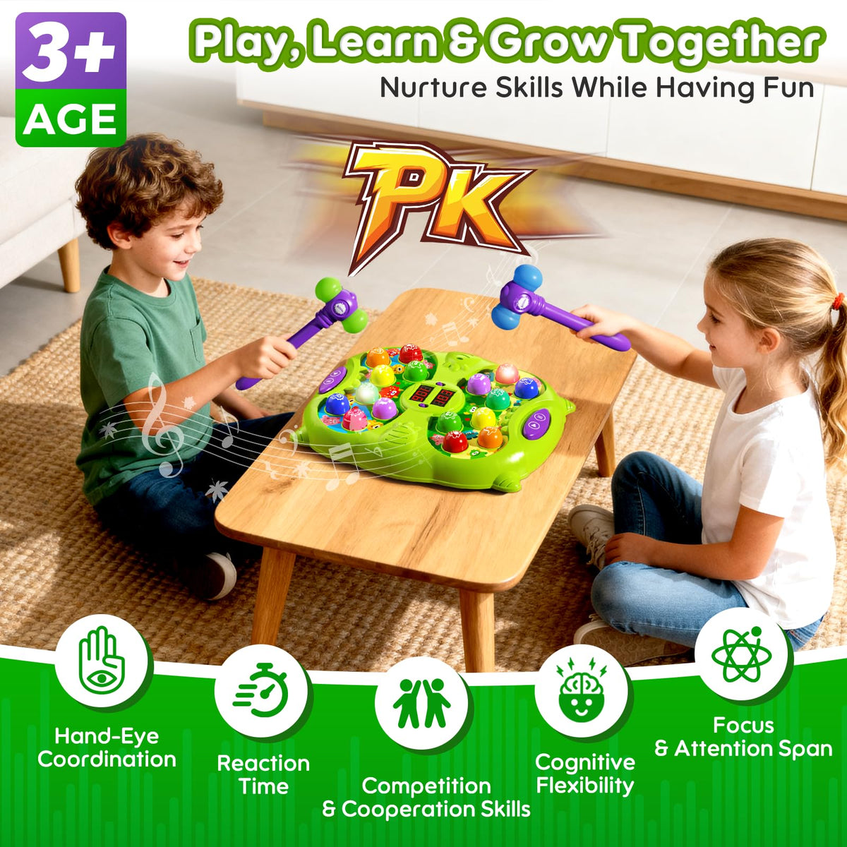 Noltola Whack Mole game setup illustrating quick, kid-friendly assembly