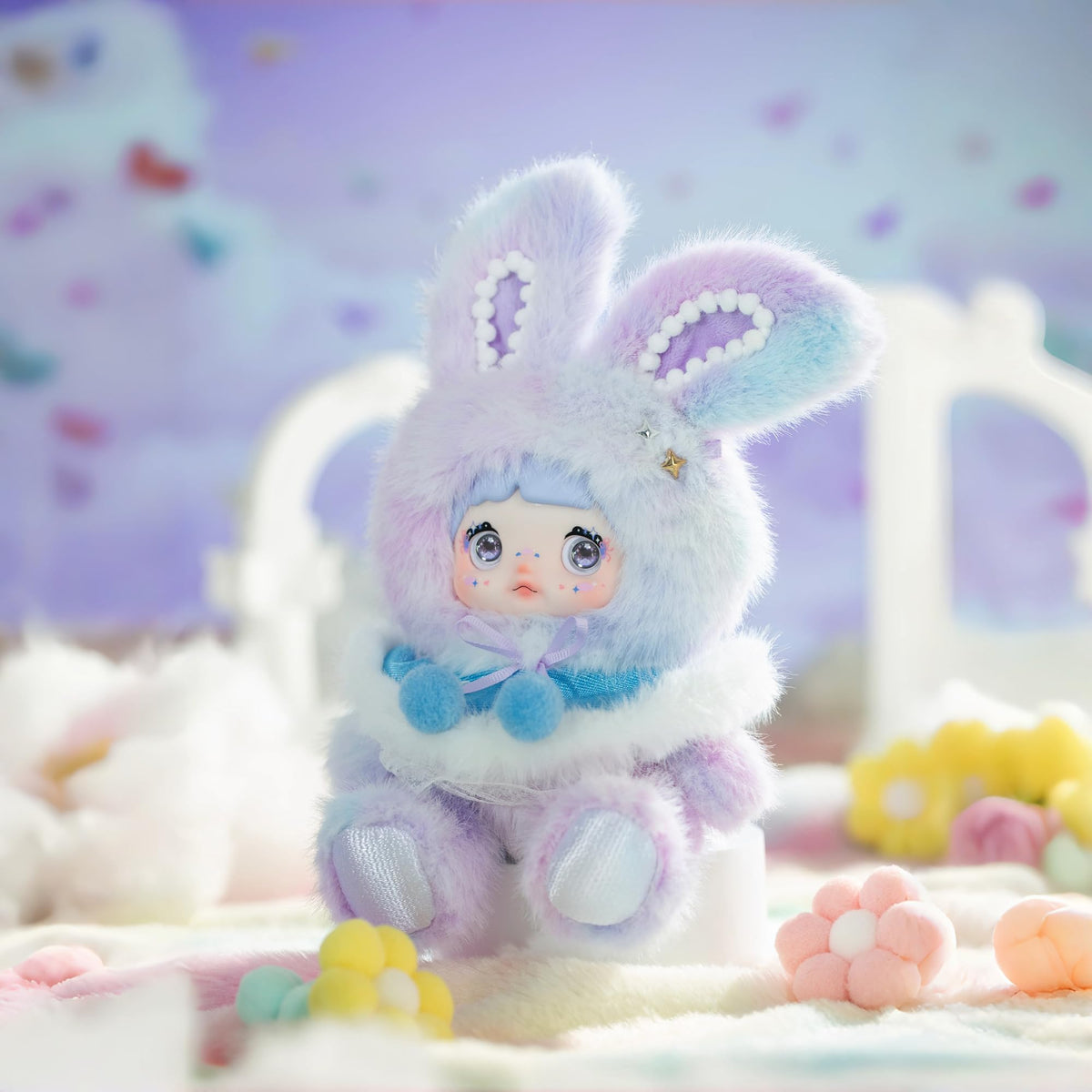 Nommi foggy lace dress plush adds whimsical charm to a kid's room.