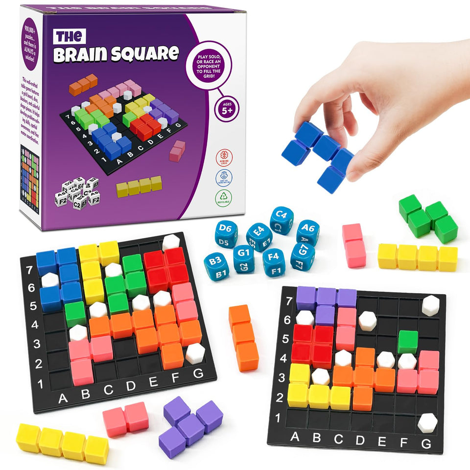 NONSOMPLE Brain Square 2.0 grid base set up for two-player strategy.