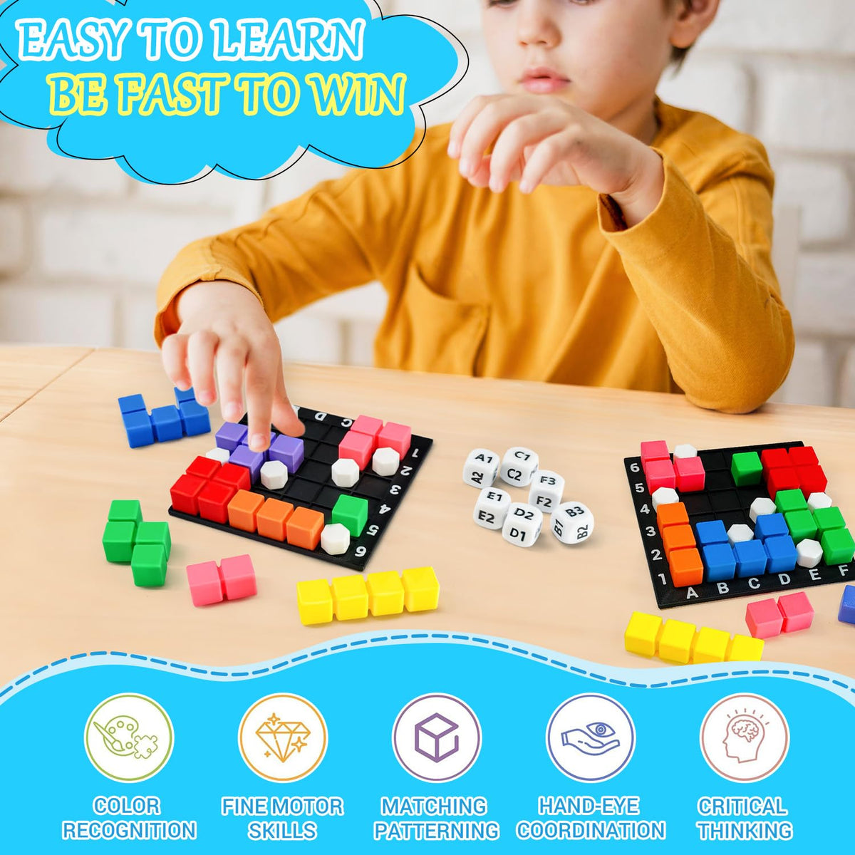 NONSOMPLE Brain Square dice roll action promoting quick thinking