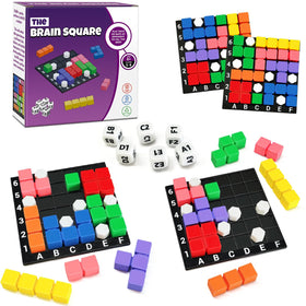 NONSOMPLE Brain Square grid setup for four players during family play