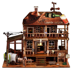 NookMaster Cowboy Saloon assembly scene for immersive DIY puzzle fun
