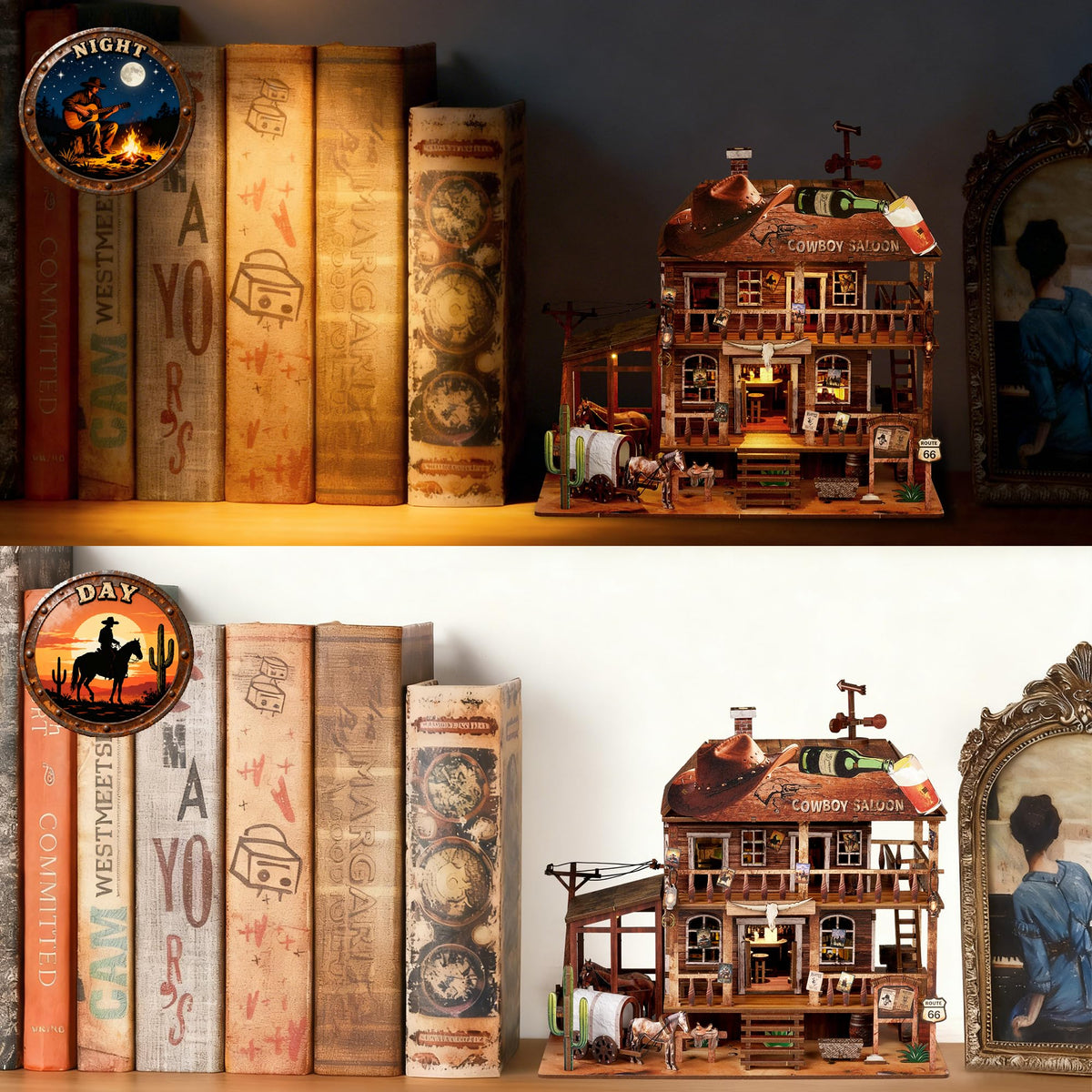 NookMaster Cowboy Saloon windows glow for atmospheric storytelling
