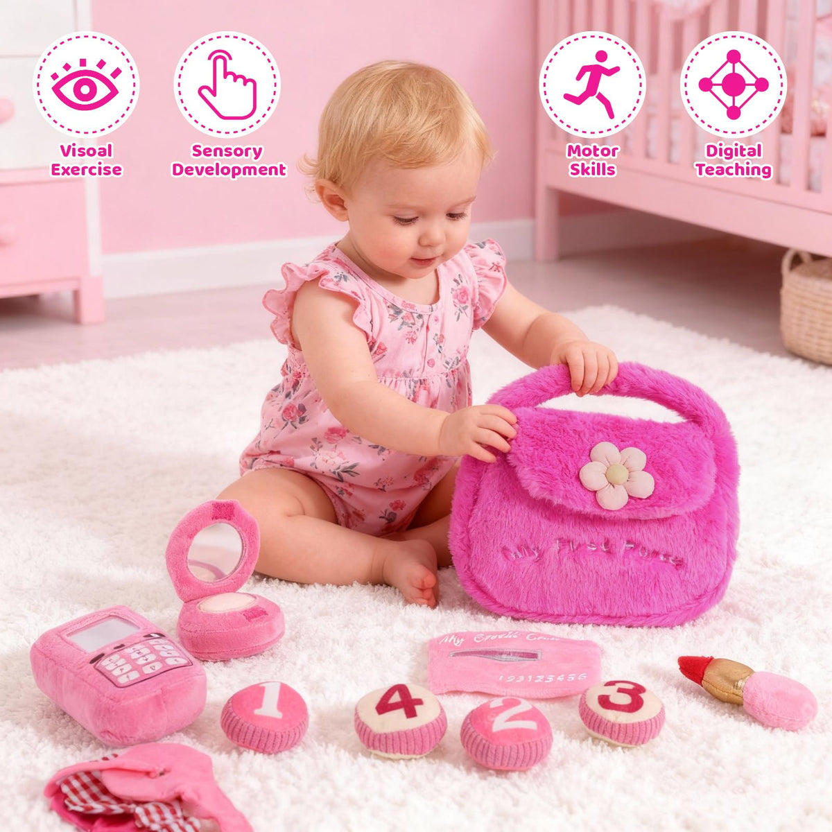 Noosuna purse phone with sounds enhances interactive storytelling during playtime