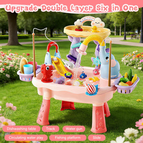 NOPROB fishing rods and fish support interactive pretend fishing
