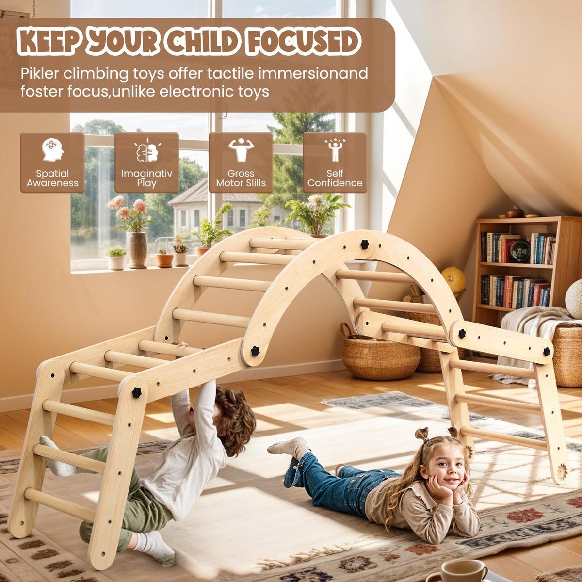 Norbee Pikler foldable design stores flat in small spaces.