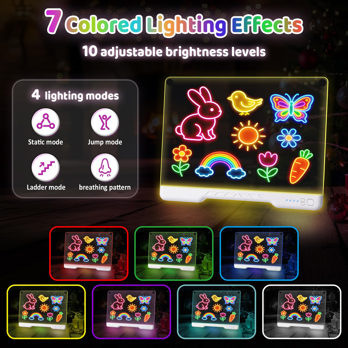 NORCOOL LED drawing board side view highlighting portable design for on the go art