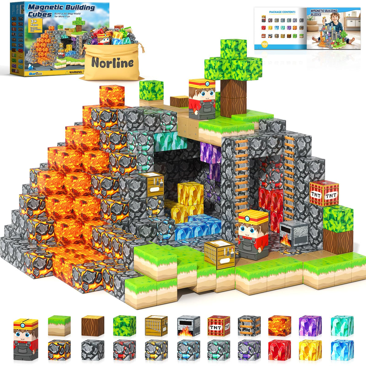 Norline gem mine cave adventure blocks inspire imaginative play and creative construction