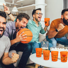 Norme stackable cups simplify storage and quick party setup.