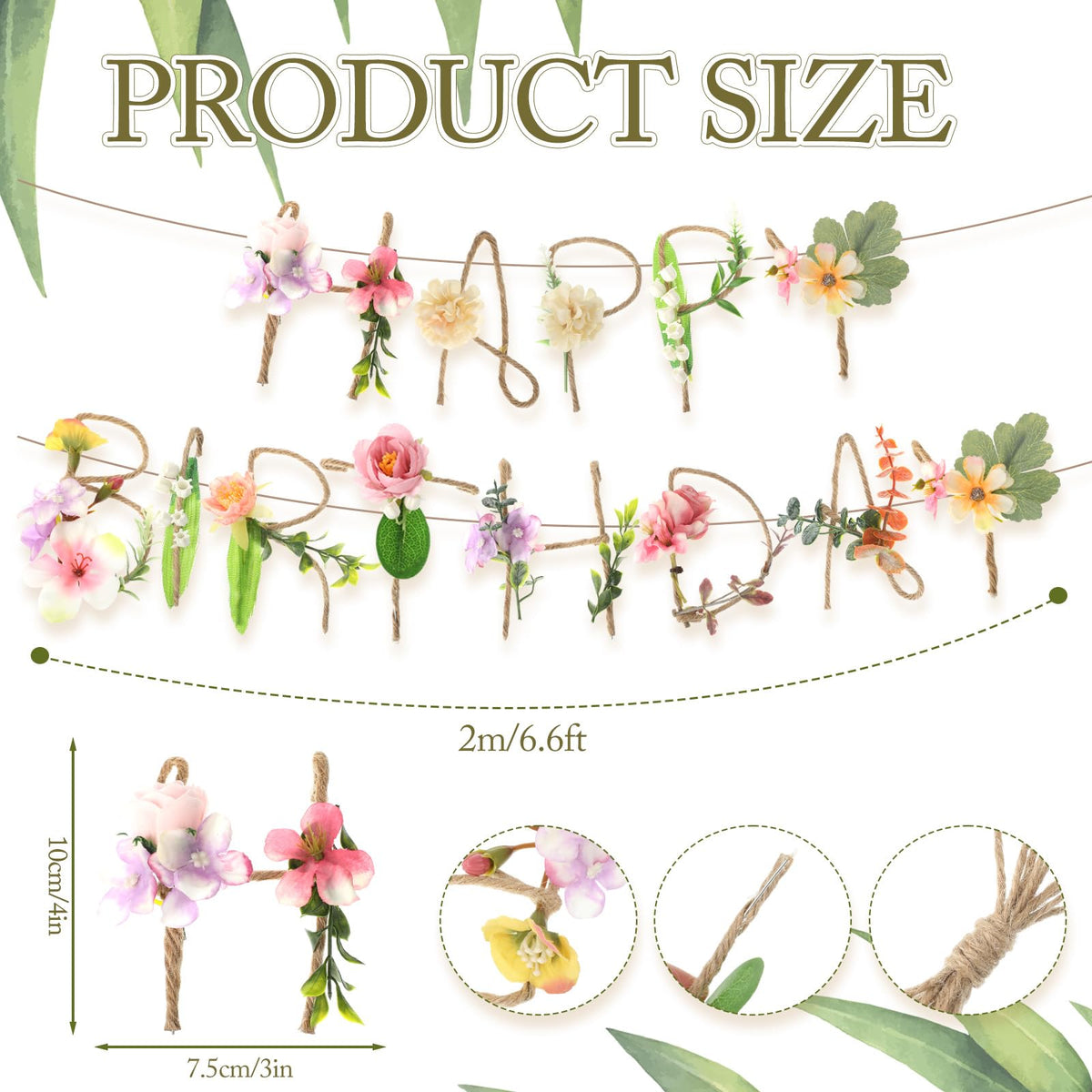Norme Wildflower Banner 2m garland for large birthday celebrations