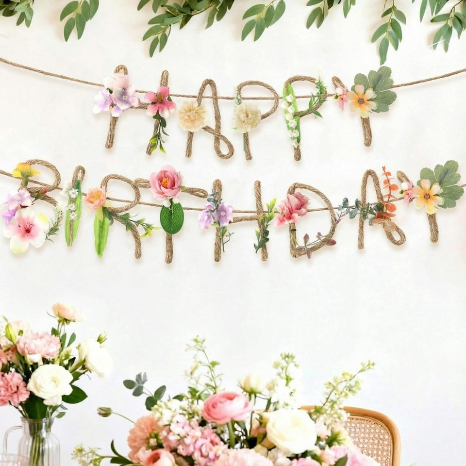 Norme Wildflower Banner with 3D flowers for festive spring decor