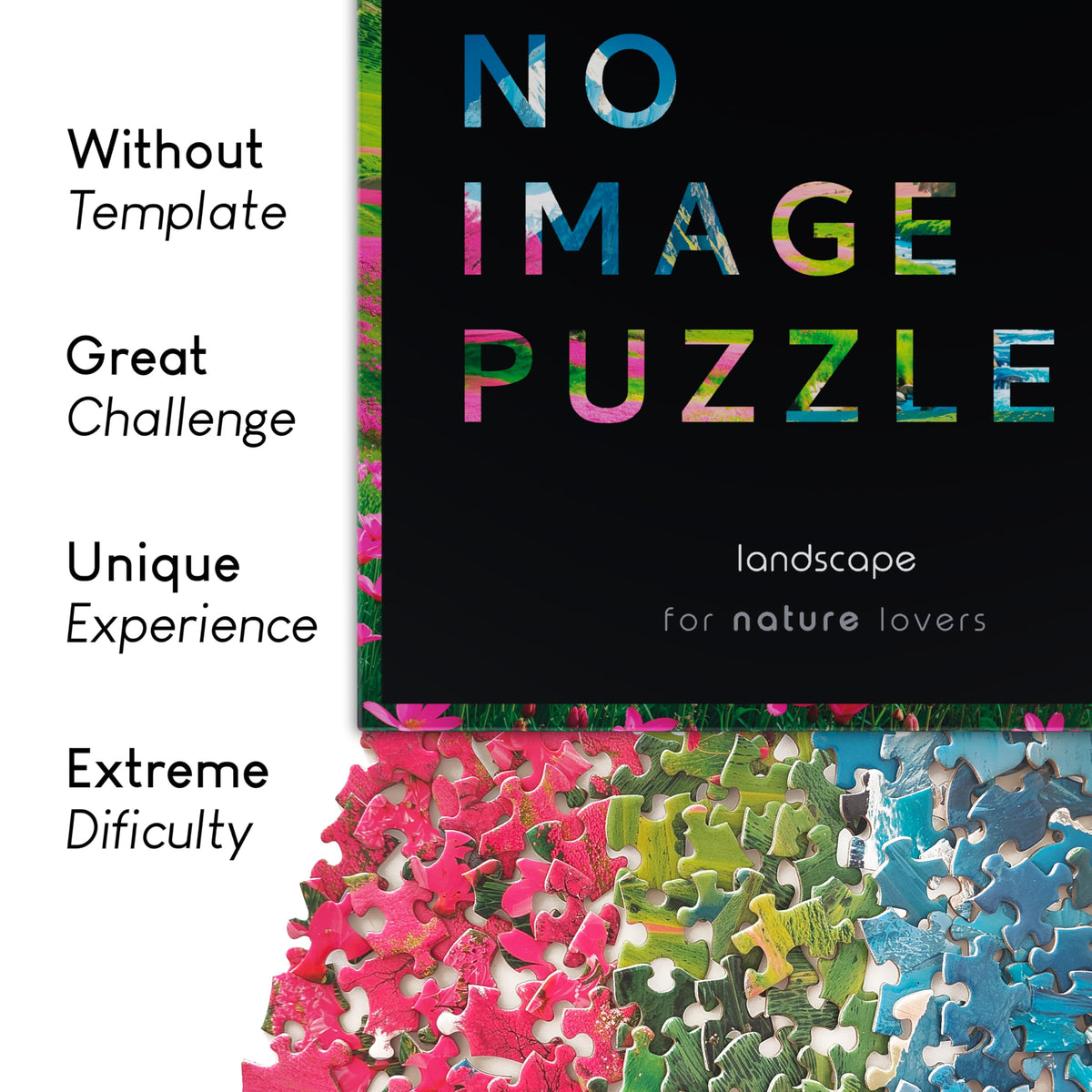Normic No Image Puzzle with 1000 irregular pieces to challenge pattern recognition