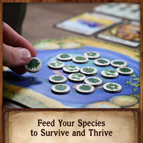 North Star Games Evolution 2-6-players-setup captures social interaction during game night.