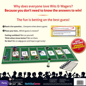 Award-winning party game with broad appeal Wits & Wagers