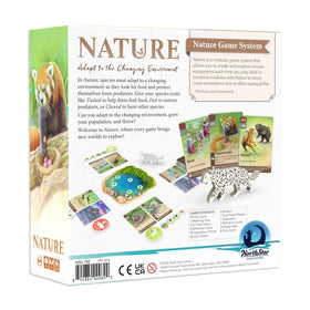 North Star Games Nature Board Game packaging showcases modular setup and sustainability.