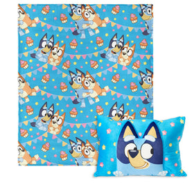 Northwest Bluey Party Pups throw blanket pattern for cozy playtime.