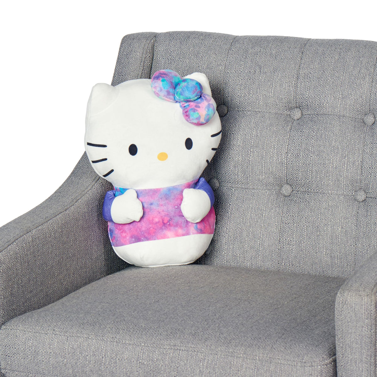 Northwest Hello Kitty Cloud Hugger Pillow pink cloud silhouette enhances kid rooms.