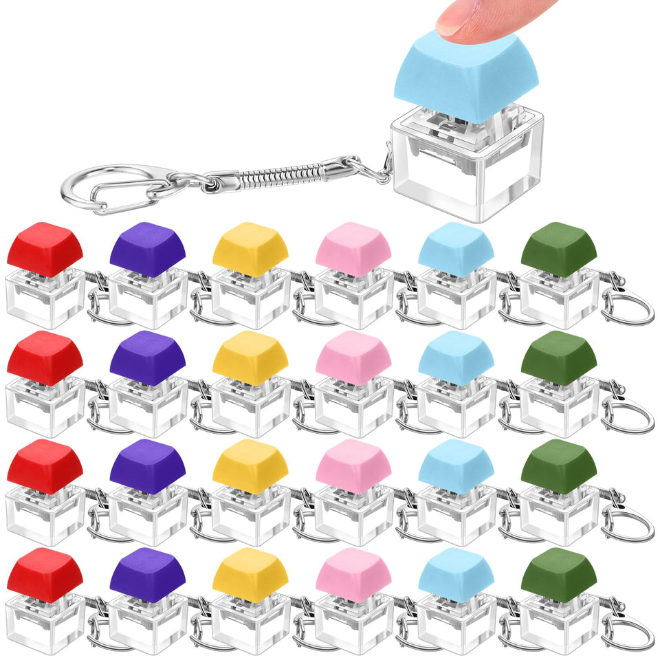 Nosiny 24-pcs keyboard fidget toys in vibrant colors for stress relief and decor.