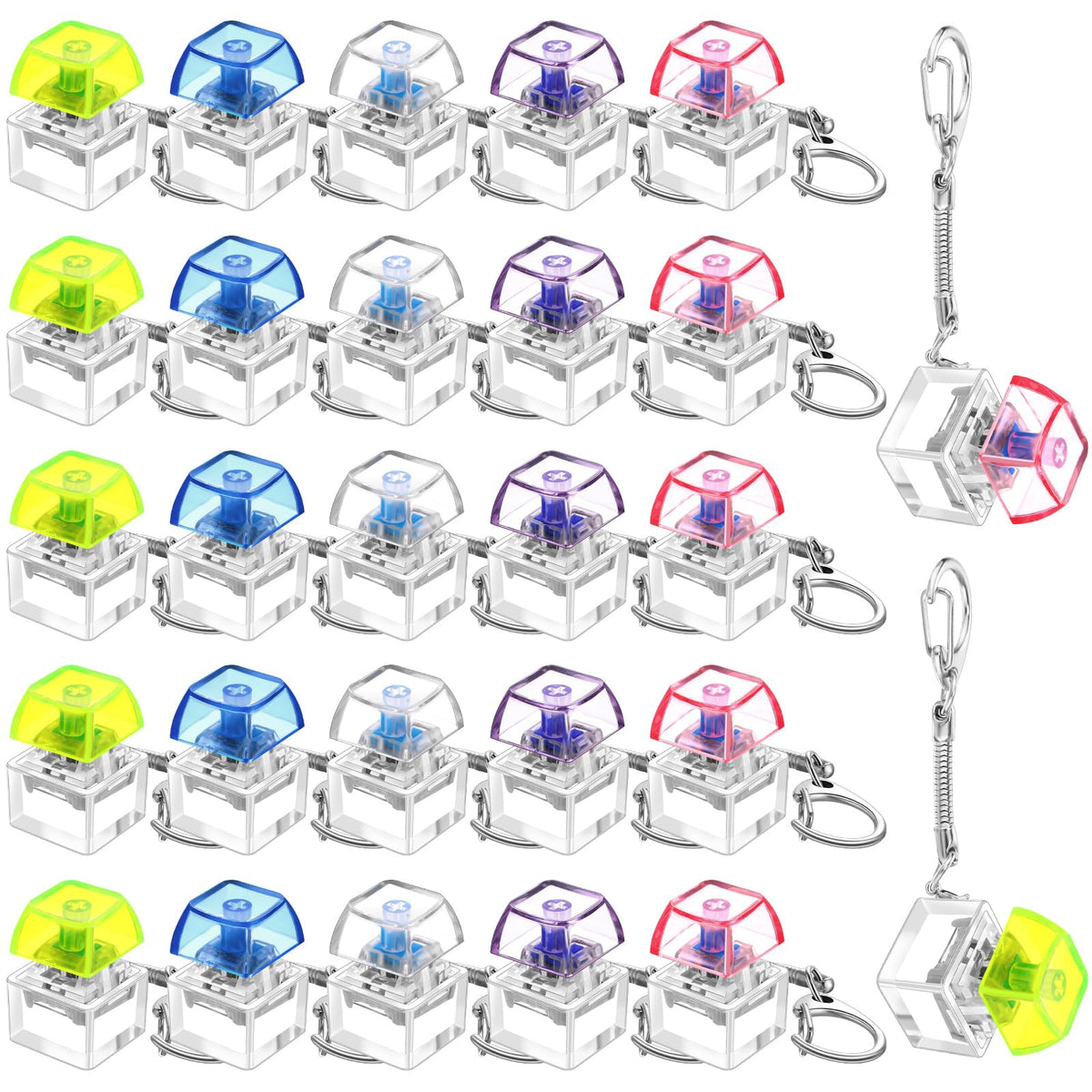 Nosiny 24pcs keyboard fidget toys collection offering colorful stress relief on the go.