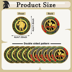 Nosiny Armor of God coin back view reveals emblem and durable metal