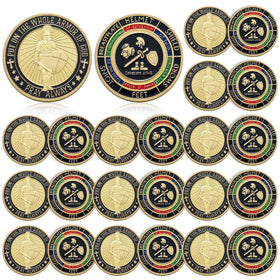 Nosiny Armor of God coins 20-pack viewed in packaging, ideal for sharing with believers.