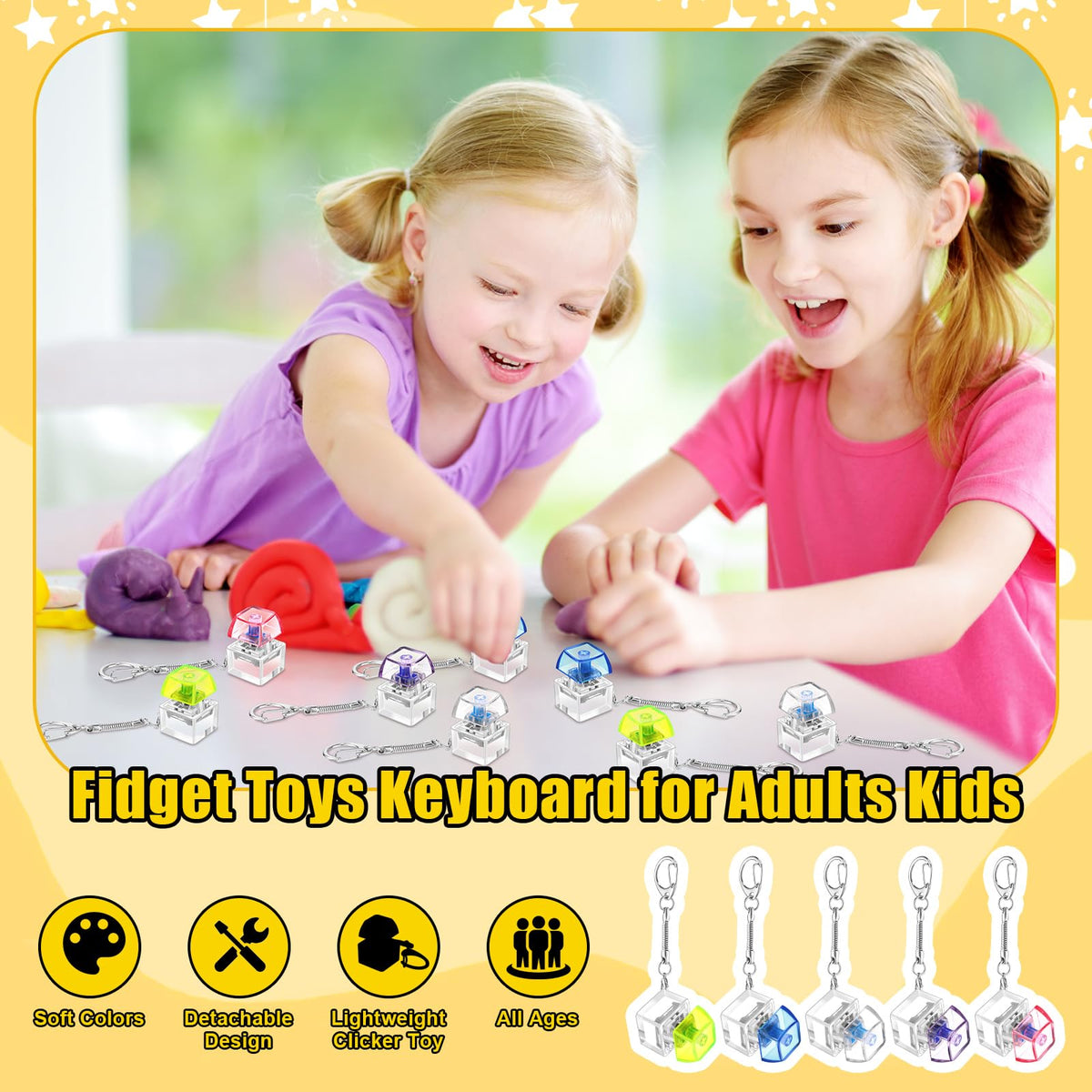 Nosiny portable fidget keychains with lobster clasp for easy on-the-go attachment.