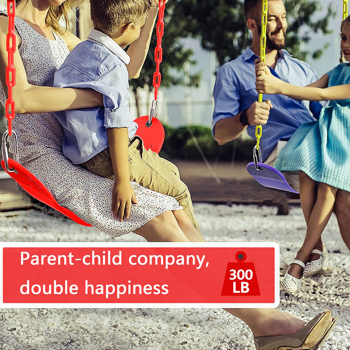 NOSTIFY family-friendly outdoor swing supports kids and adults alike.