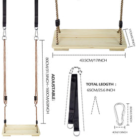 Nostify tree straps set secure the swing to a branch.
