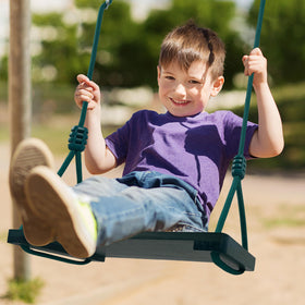NOSTIFY tree swing assembly setup demonstrates quick, tool-free hanging for backyard play