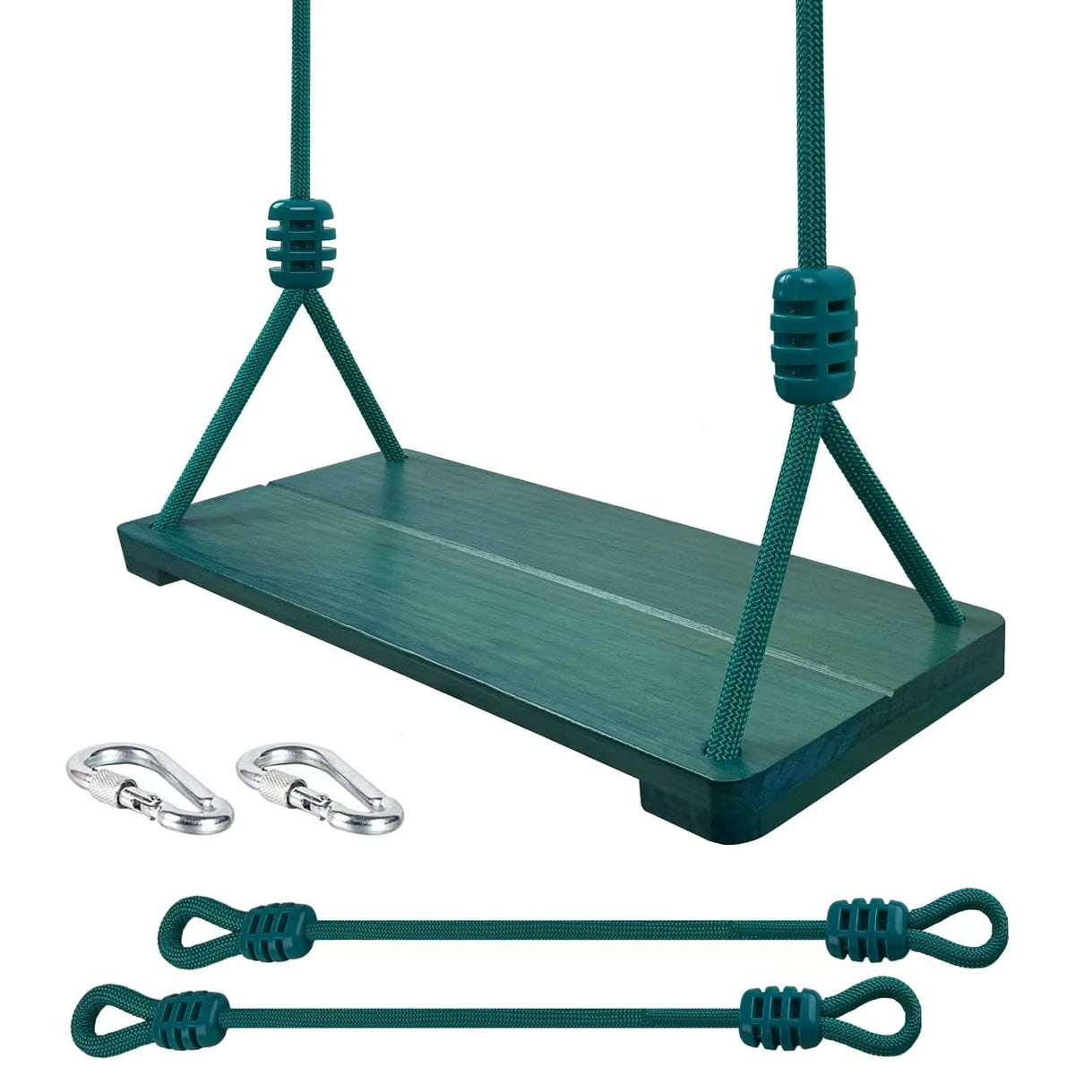 NOSTIFY wooden swing seat close-up, showing sturdy craftsmanship for backyard fun