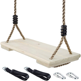 Nostify wooden swing seat ready for kids' outdoor play.